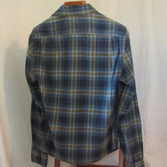 Hollister Mens Blue/Green/Yellow Plaid Oxford Size Small 100% Cotton - Picture 3 of 5